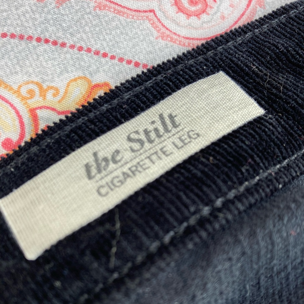 Black Adriano Goldschmied Cotton Cord Straight Leg Pants - Picture 5 of 10